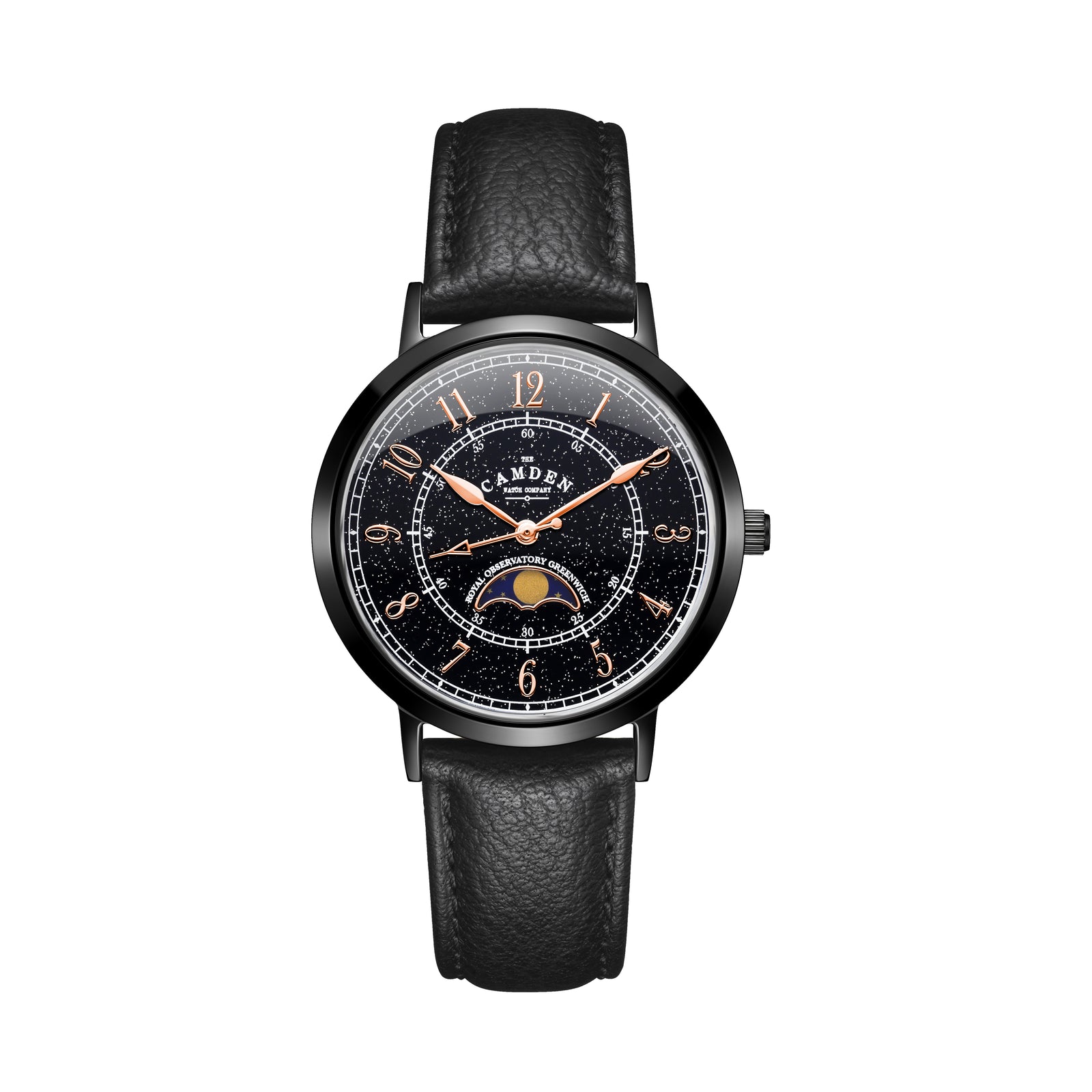 No.27 Moonphase Black on Black Leather