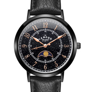 No.27 Moonphase Black on Black Leather