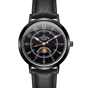 No.27 Moonphase Black on Black Leather