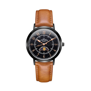 No.27 Moonphase Black on Tan Leather