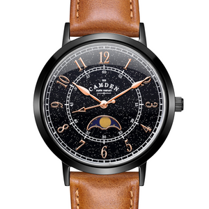 No.27 Moonphase Black on Tan Leather