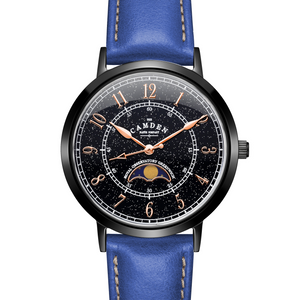 No.27 Moonphase Black on Navy Leather