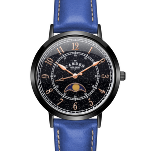 No.27 Moonphase Black on Navy Leather