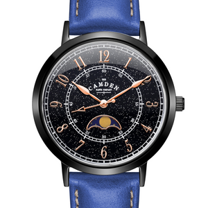 No.27 Moonphase Black on Navy Leather
