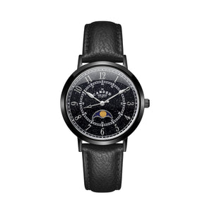 No.27 Moonphase Black on Black Leather