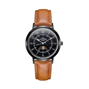 No.27 Moonphase Black on Tan Leather