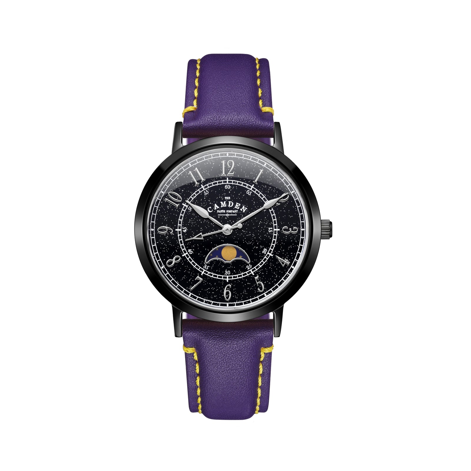No.27 Moonphase Black on Purple Italian Leather