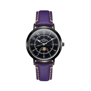 No.27 Moonphase Black on Purple Italian Leather