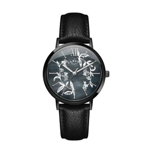 No.27 Camden x Rebecca Vincent "Forget-me-not" on Vegan Black Leather