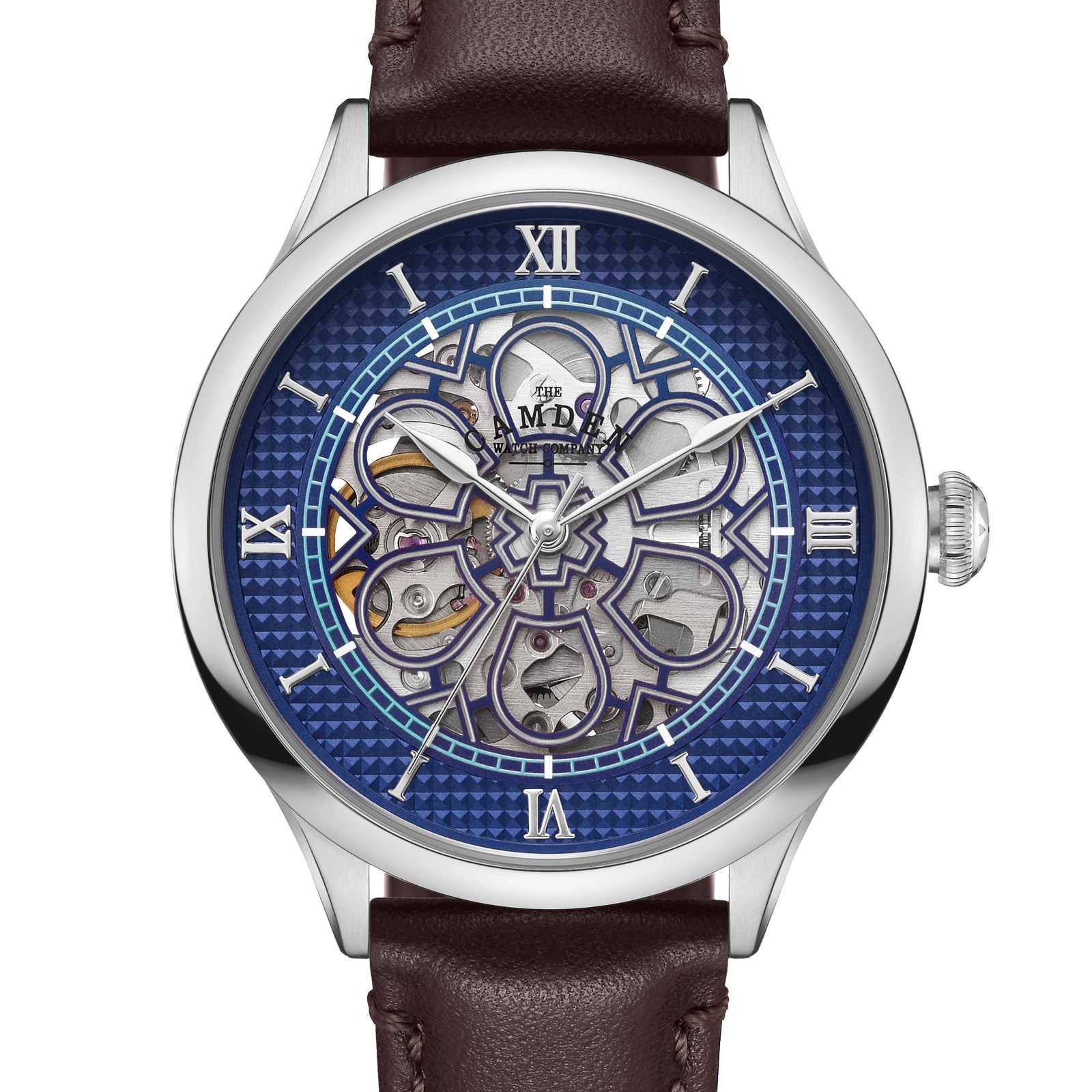 No.274 Skeleton Steel and Navy on Brown Italian Leather