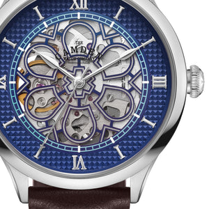 No.274 Skeleton Steel and Navy on Brown Italian Leather