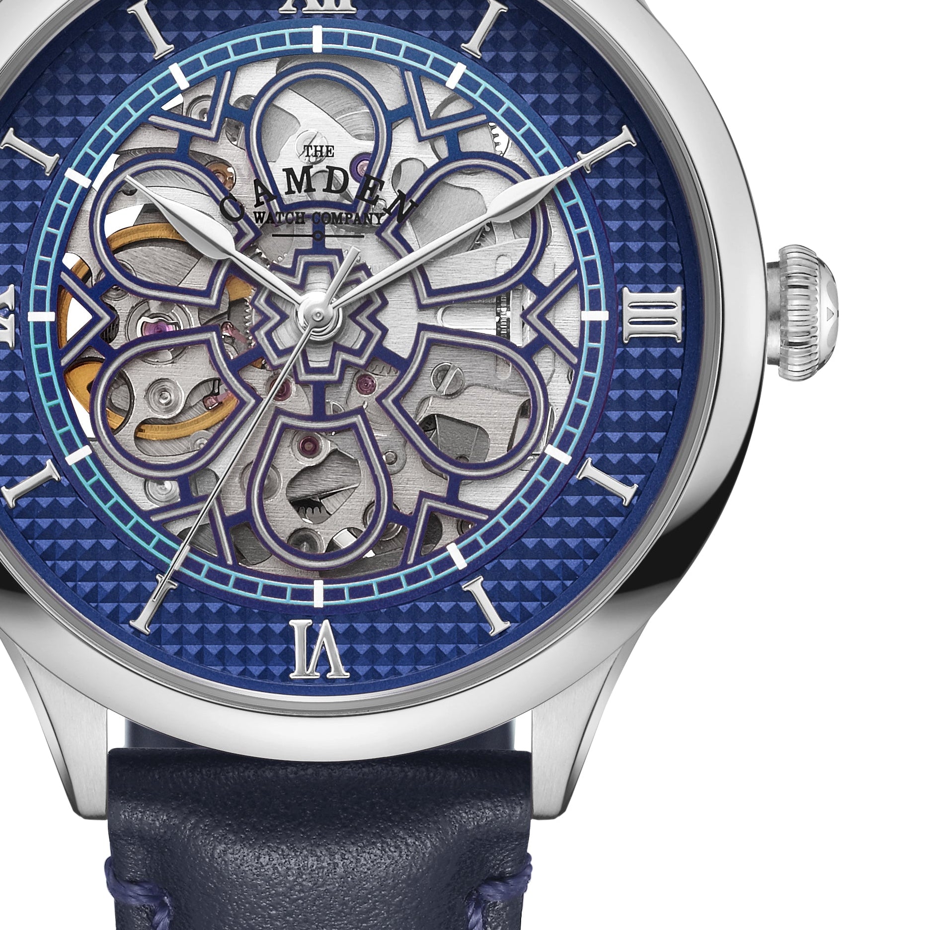 No.274 Skeleton Steel and Navy on Navy Italian Leather