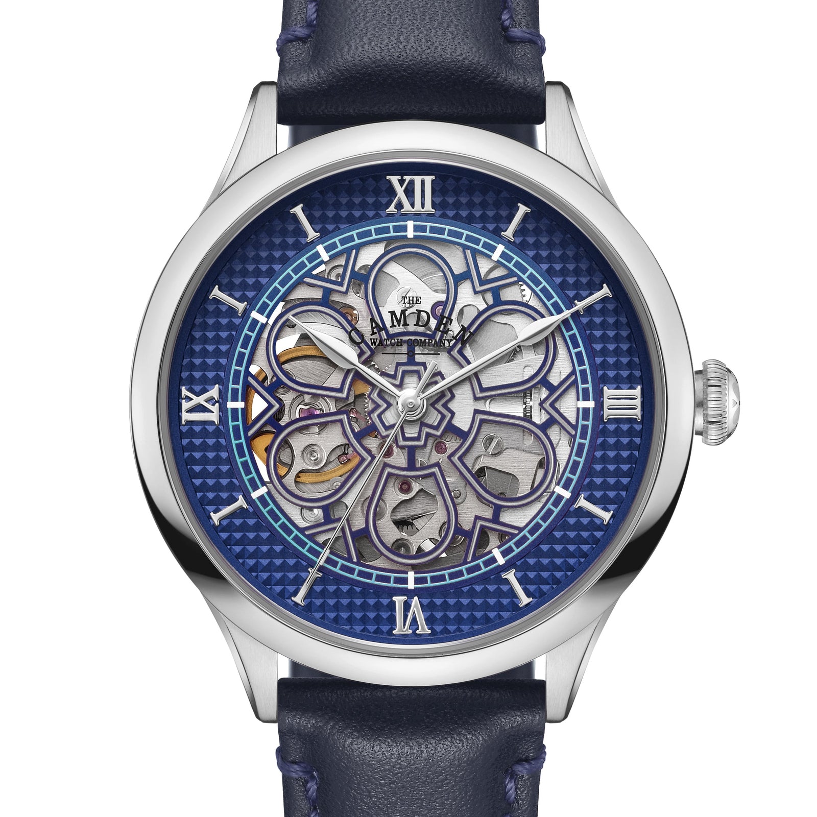No.274 Skeleton Steel and Navy on Navy Italian Leather