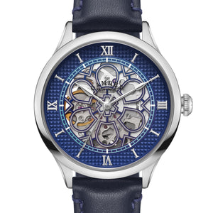 No.274 Skeleton Steel and Navy on Navy Italian Leather