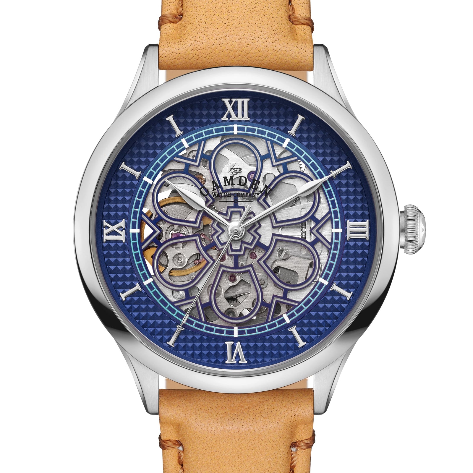 No.274 Skeleton Steel and Navy on Tan Italian Leather