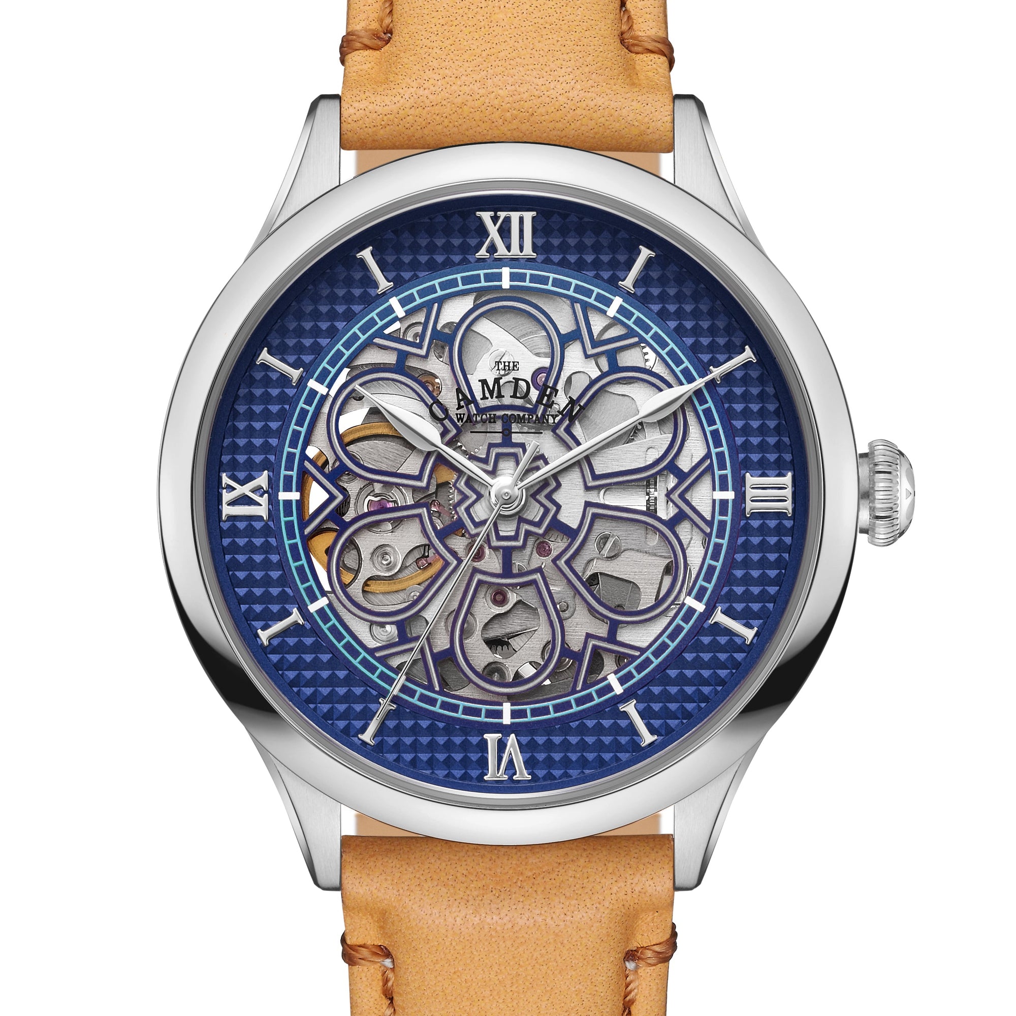 No.274 Skeleton Steel and Navy on Tan Italian Leather