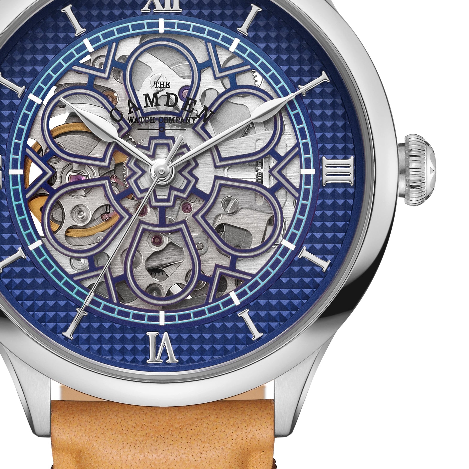 No.274 Skeleton Steel and Navy on Tan Italian Leather