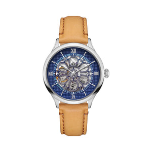 No.274 Skeleton Steel and Navy on Tan Italian Leather