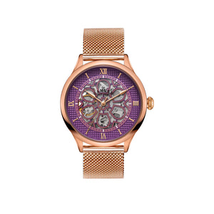 No.274 Skeleton Rose Gold and Purple on Mesh