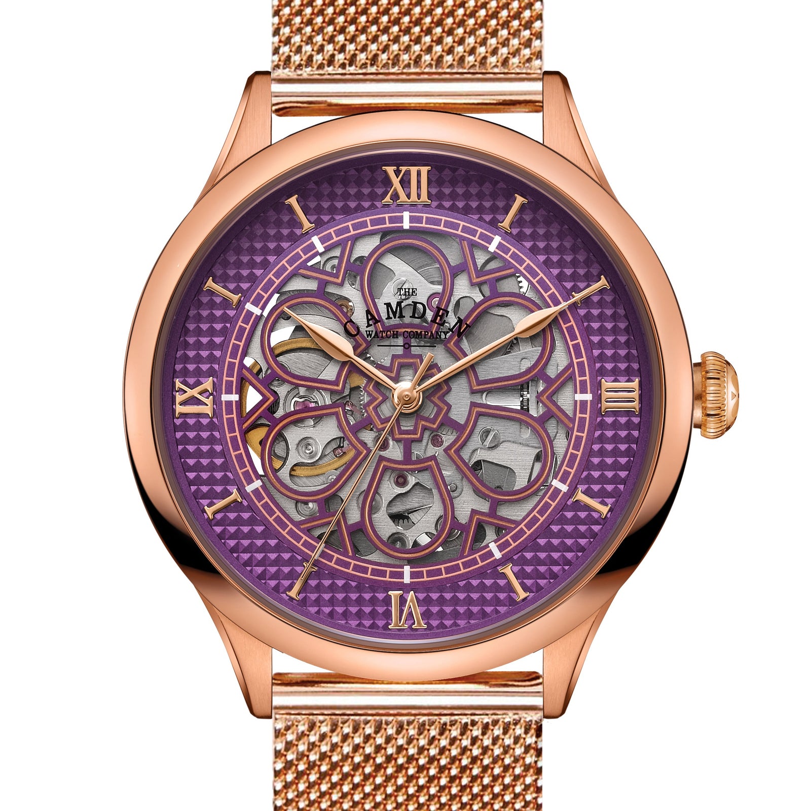 No.274 Skeleton Rose Gold and Purple on Mesh