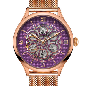 No.274 Skeleton Rose Gold and Purple on Mesh