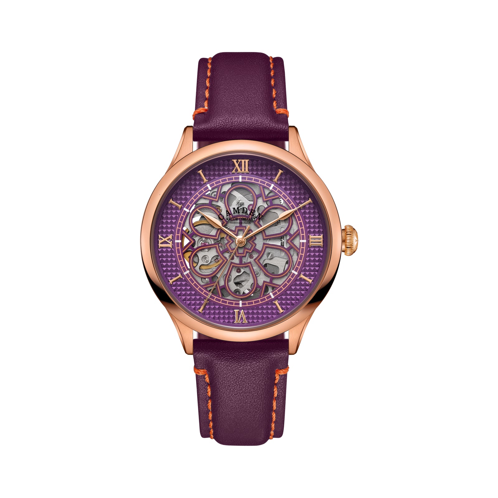 No.274 Skeleton Rose Gold and Purple on Purple Italian Leather