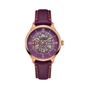 No.274 Skeleton Rose Gold and Purple on Purple Italian Leather