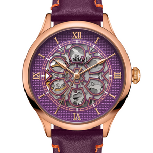 No.274 Skeleton Rose Gold and Purple on Purple Italian Leather