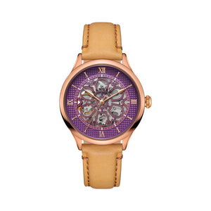 No.274 Skeleton Rose Gold and Purple on Tan Italian Leather