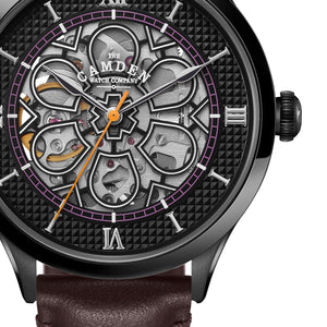 No.274 Skeleton Black on Brown Italian Leather