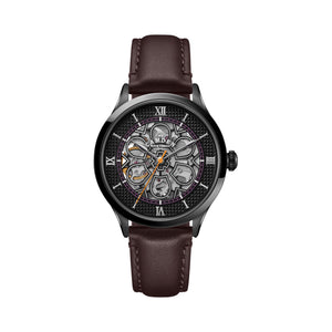 No.274 Skeleton Black on Brown Italian Leather