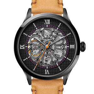 No.274 Skeleton Black on Tan Italian Leather