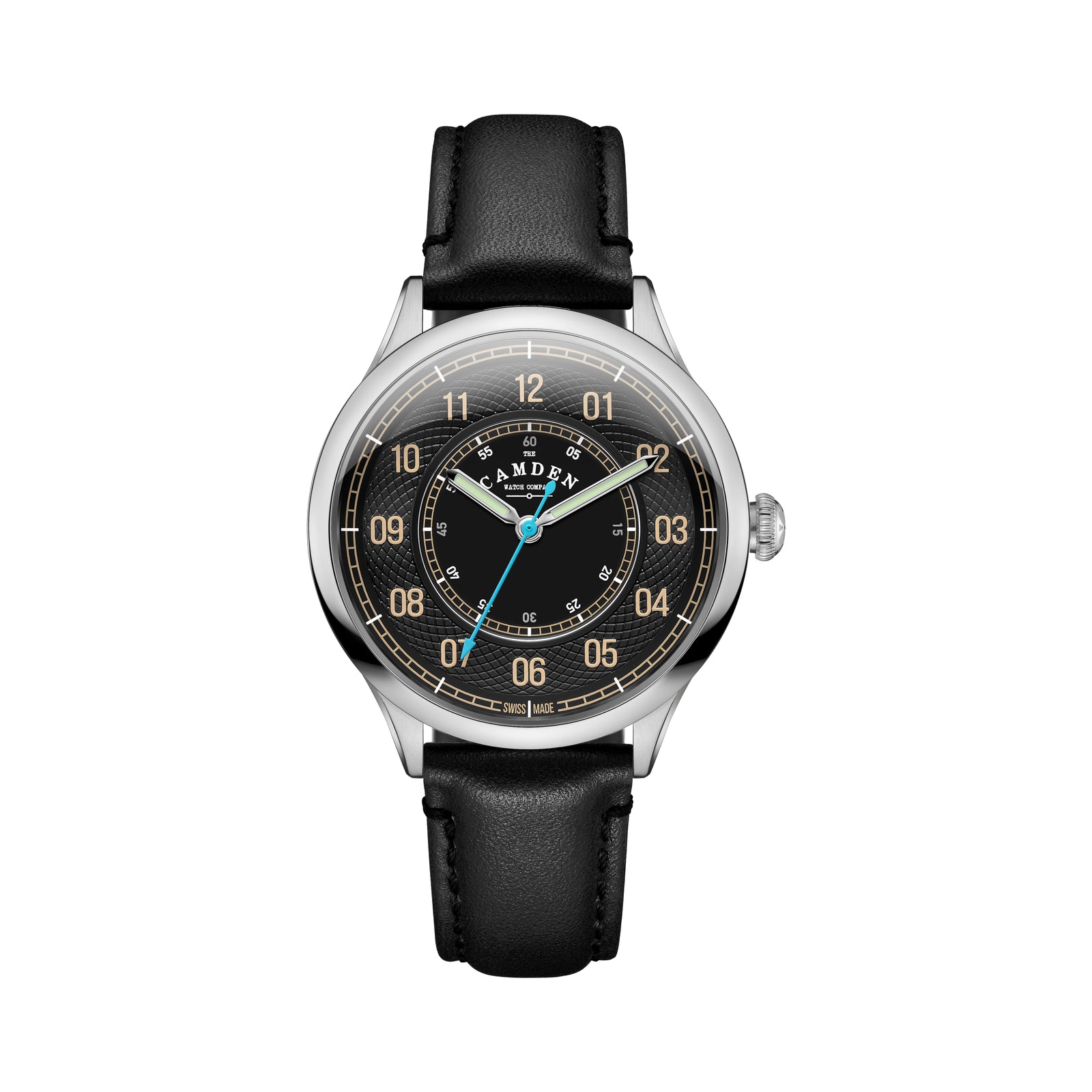 No.274 Type II Swiss Made Quartz Steel and Black on Black Italian Leather