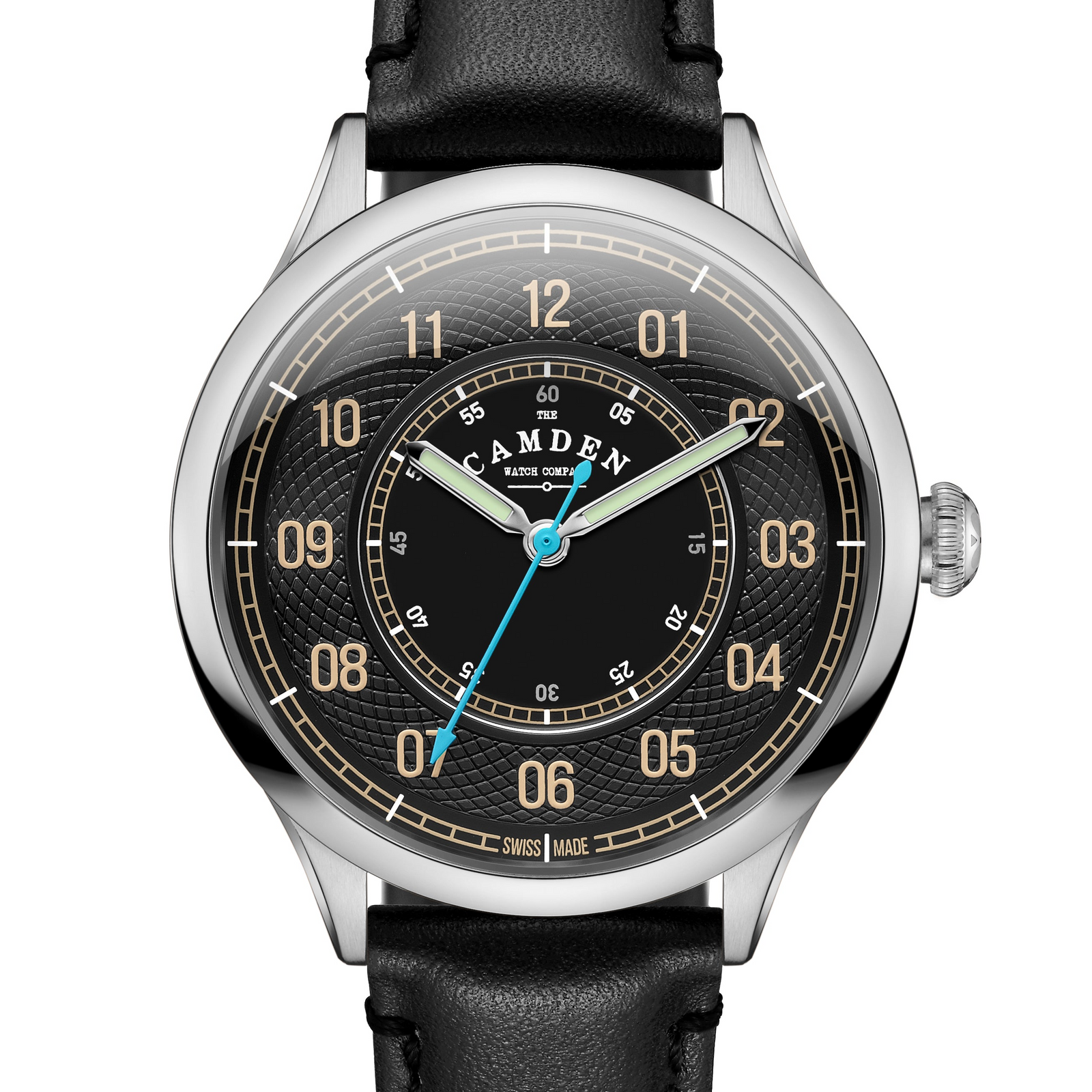 No.274 Type II Swiss Made Quartz Steel and Black on Black Italian Leather