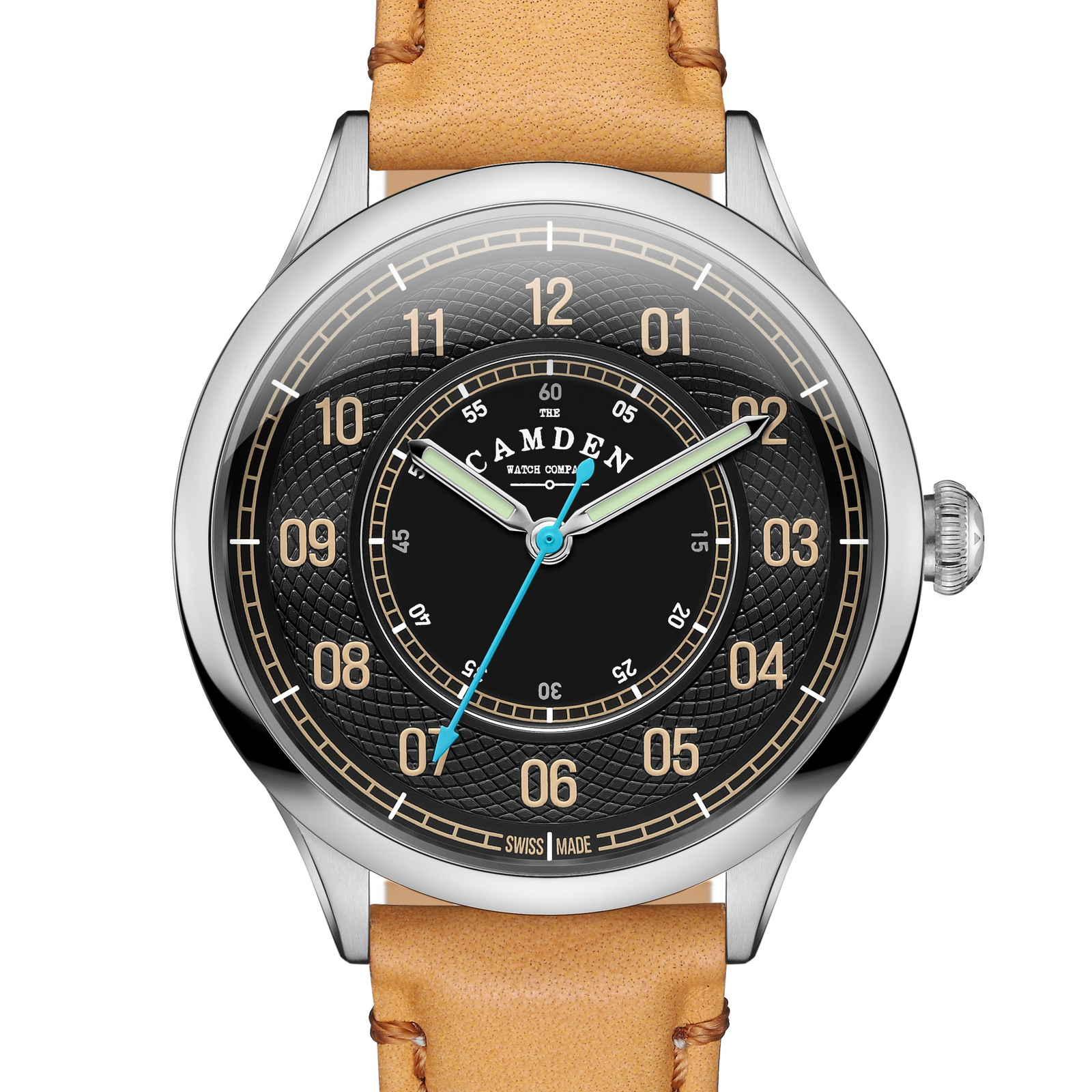 No.274 Type II Swiss Made Quartz Steel and Black on Tan Italian Leather