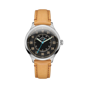 No.274 Type II Swiss Made Quartz Steel and Black on Tan Italian Leather