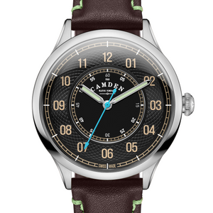 No.274 Type II Swiss Made Quartz Steel and Black on Brown and Green Italian Leather