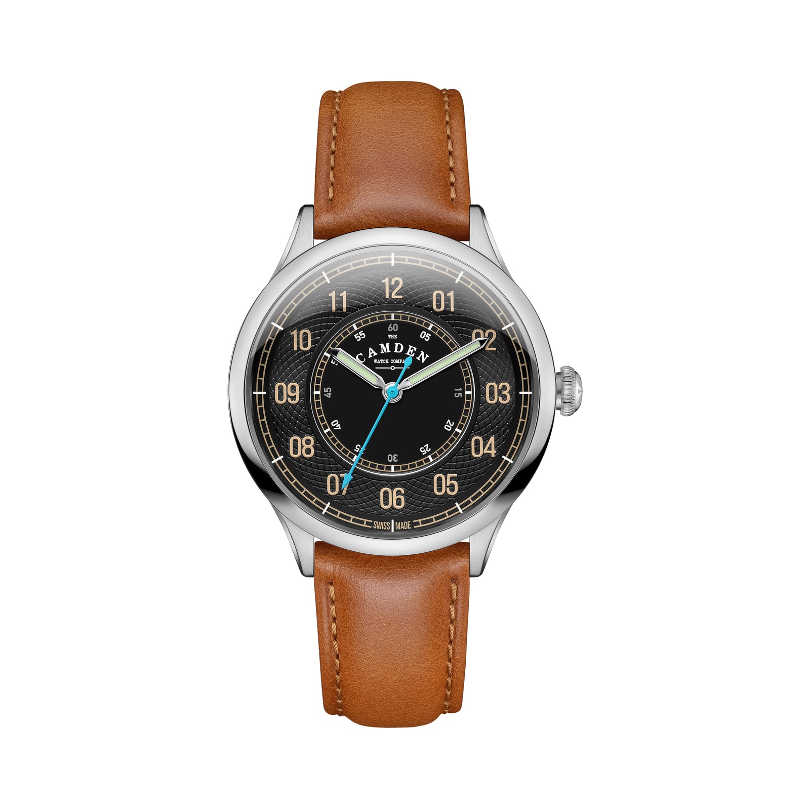 No.274 Type II Swiss Made Quartz Steel and Black on Tan Leather