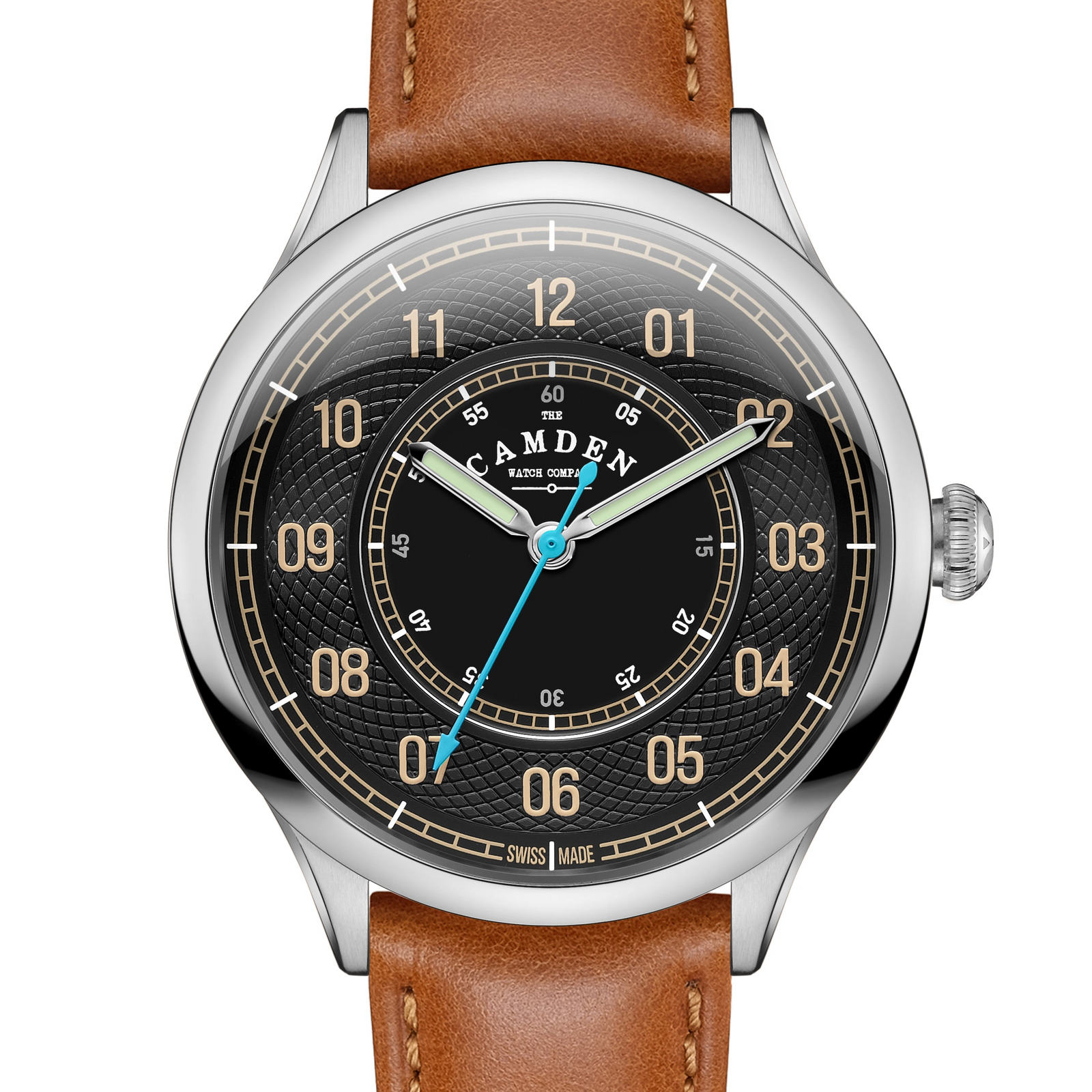 No.274 Type II Swiss Made Quartz Steel and Black on Tan Leather