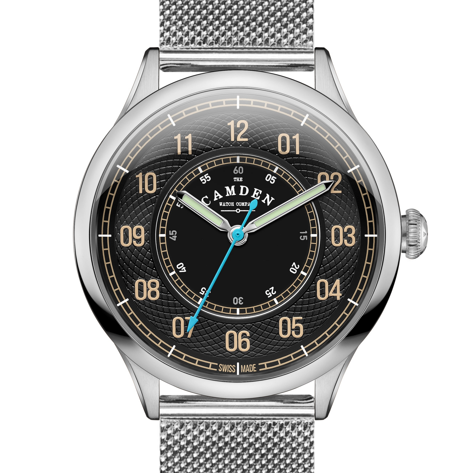 No.274 Type II Swiss Made Quartz Steel and Black on Mesh