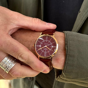 No.27 GMT Rose Gold and Oxblood on Oxblood Leather