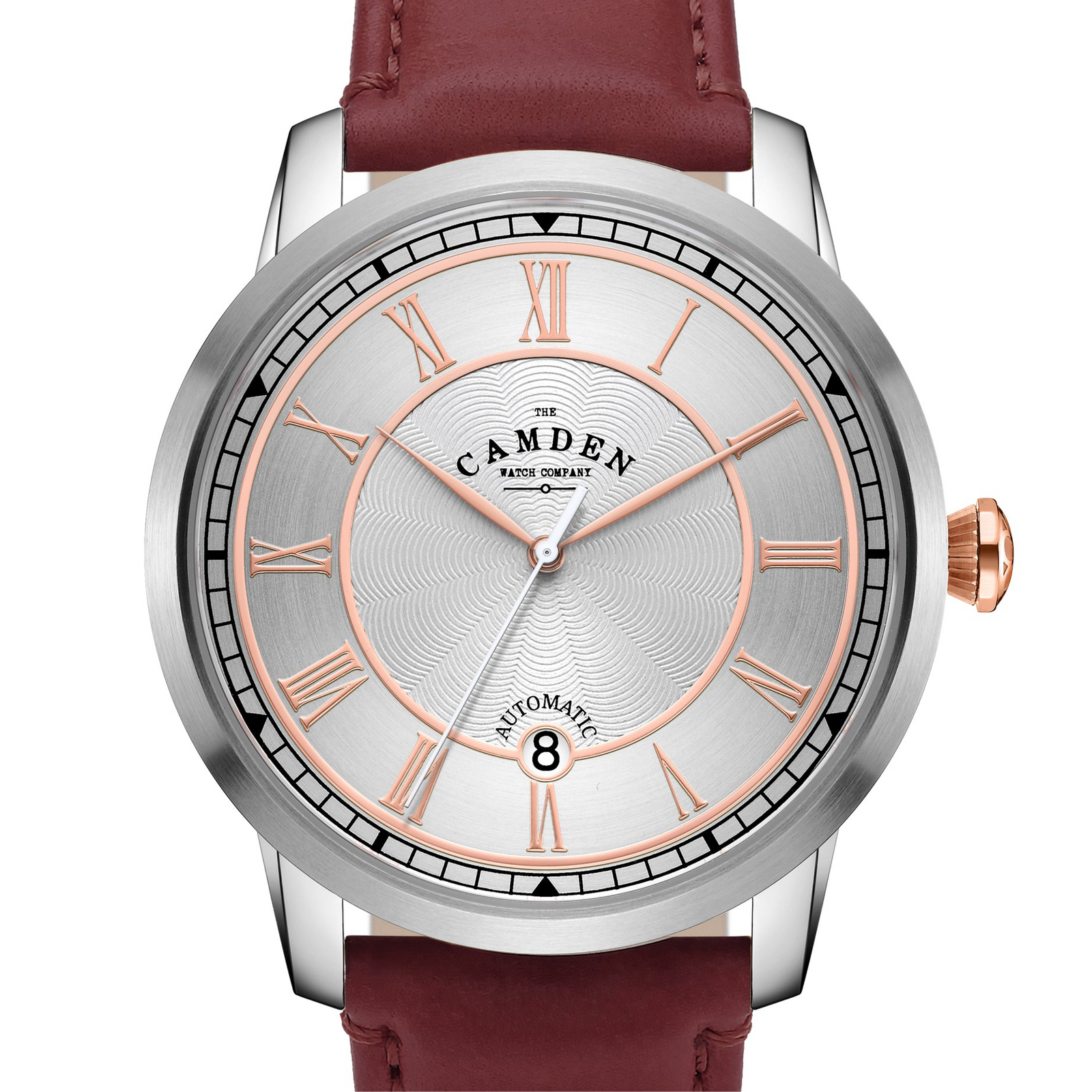 No.29 Automatic Steel and Rose Gold on Oxblood Italian Leather