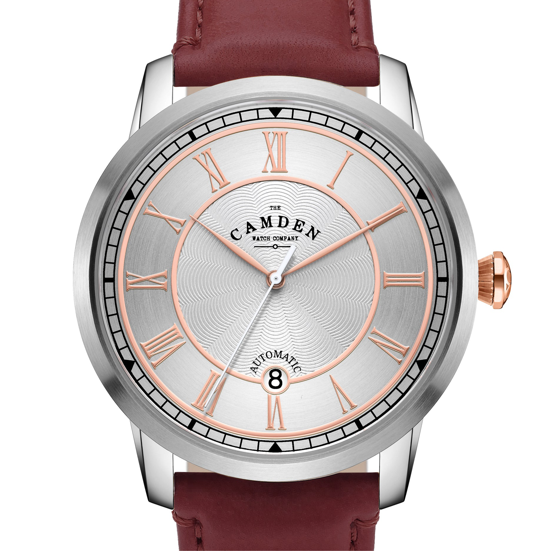 No.29 Automatic Steel and Rose Gold on Oxblood Italian Leather