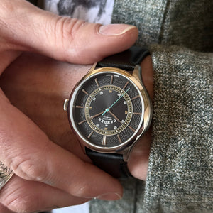 No.274 Swiss Made Quartz Steel and Black on Black Italian Leather