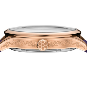 No.274 Open Heart Rose Gold and Purple on Mesh