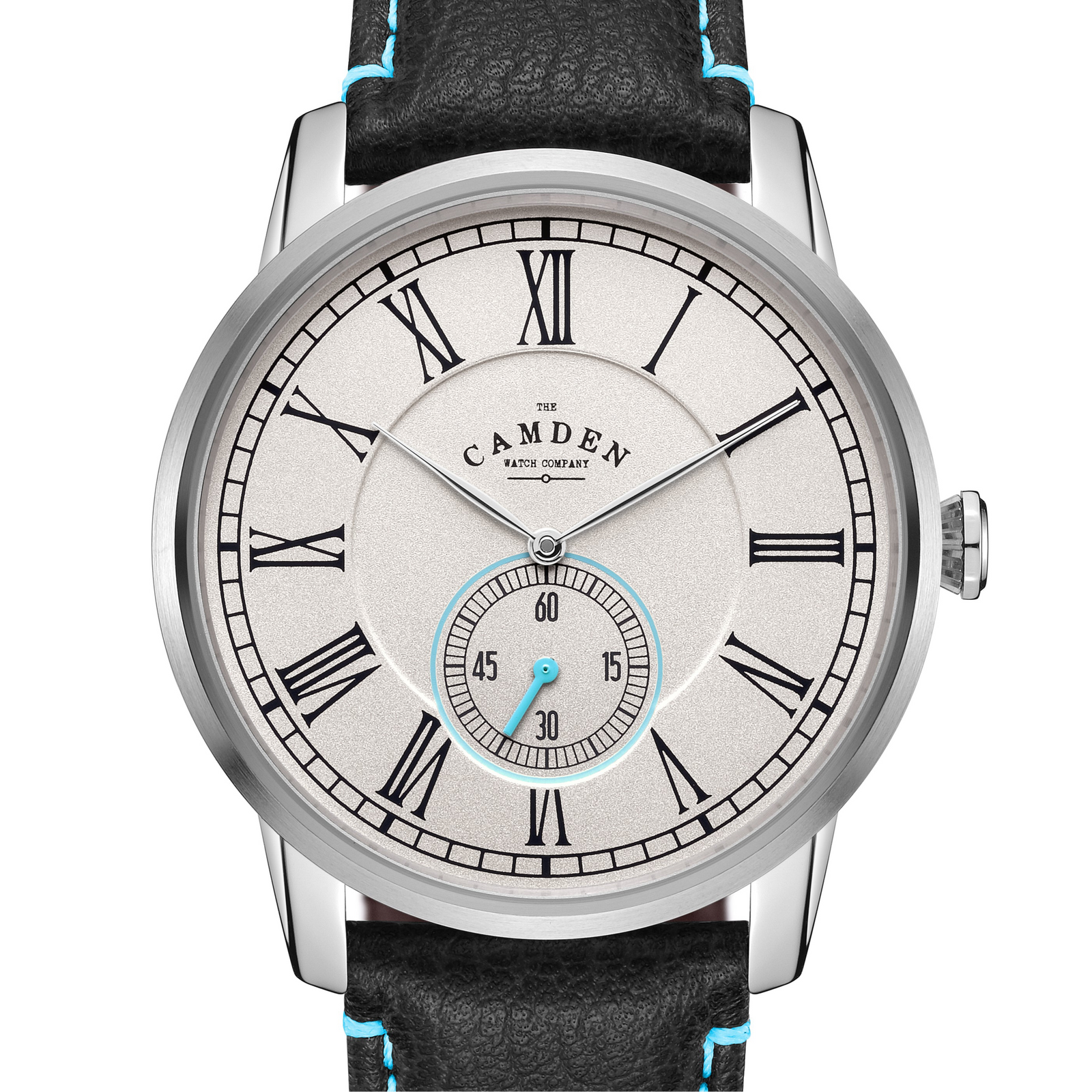 No.29 Steel and Blue Mini Second on Black Leather