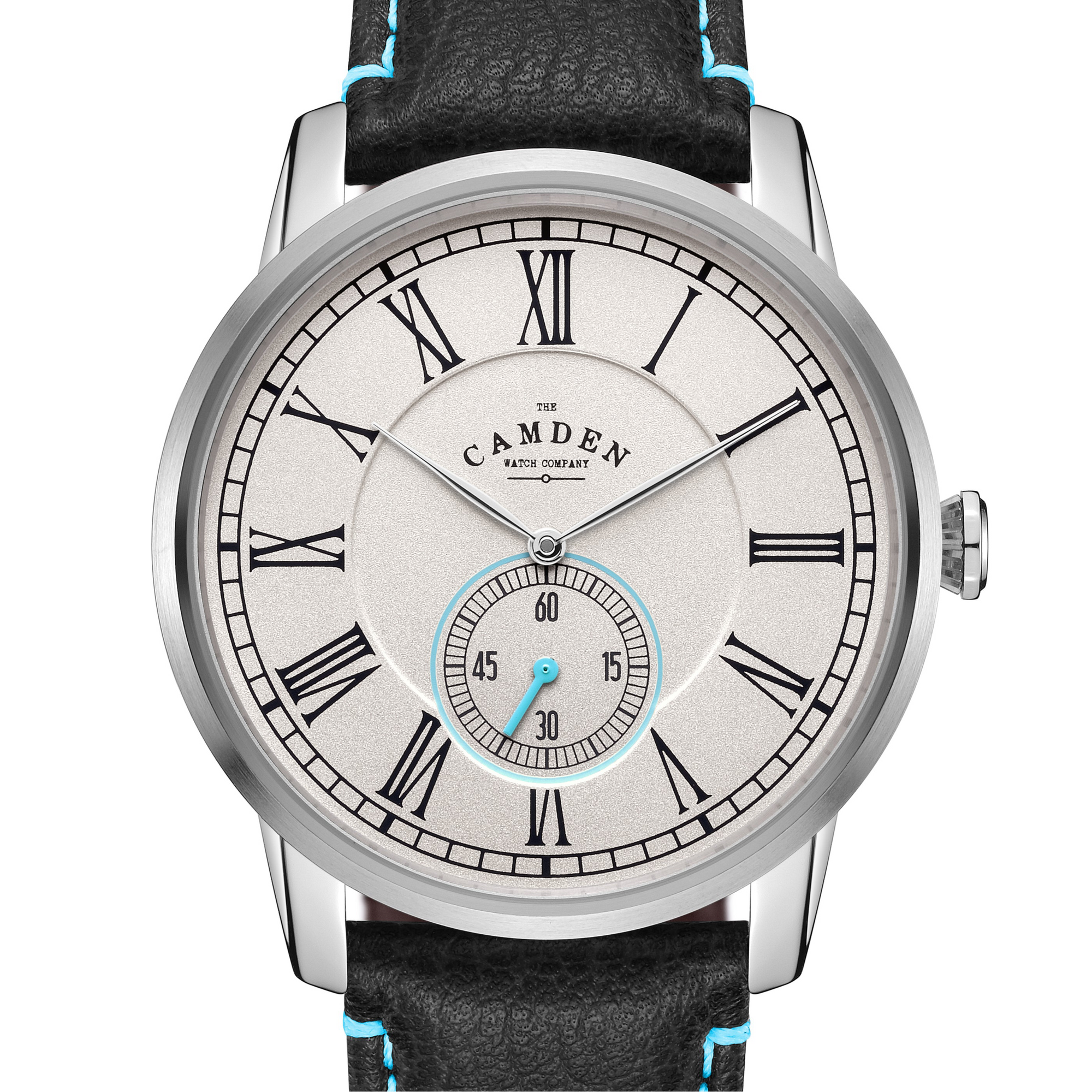 No.29 Steel and Blue Mini Second on Black Leather