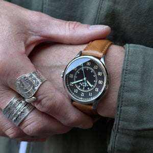 No.274 Type II Swiss Made Quartz Steel and Black on Tan Italian Leather