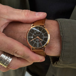 No.27 GMT Rose Gold and Black on Tan Leather