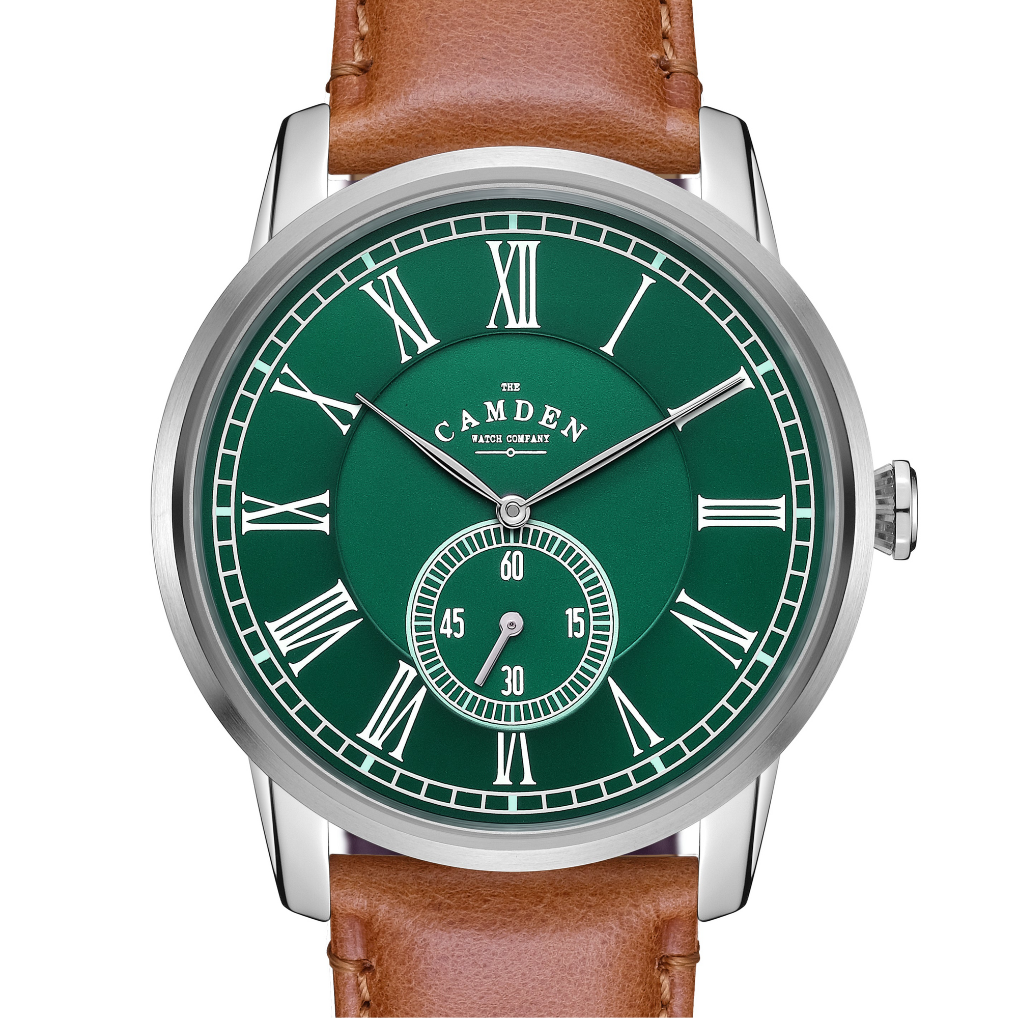 No.29 Steel and Green on Tan Leather